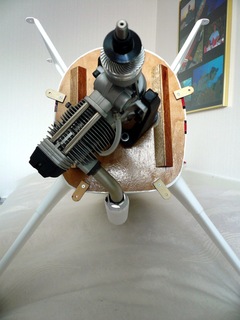 The O.S. FS-120S III-P hanging 45 degrees